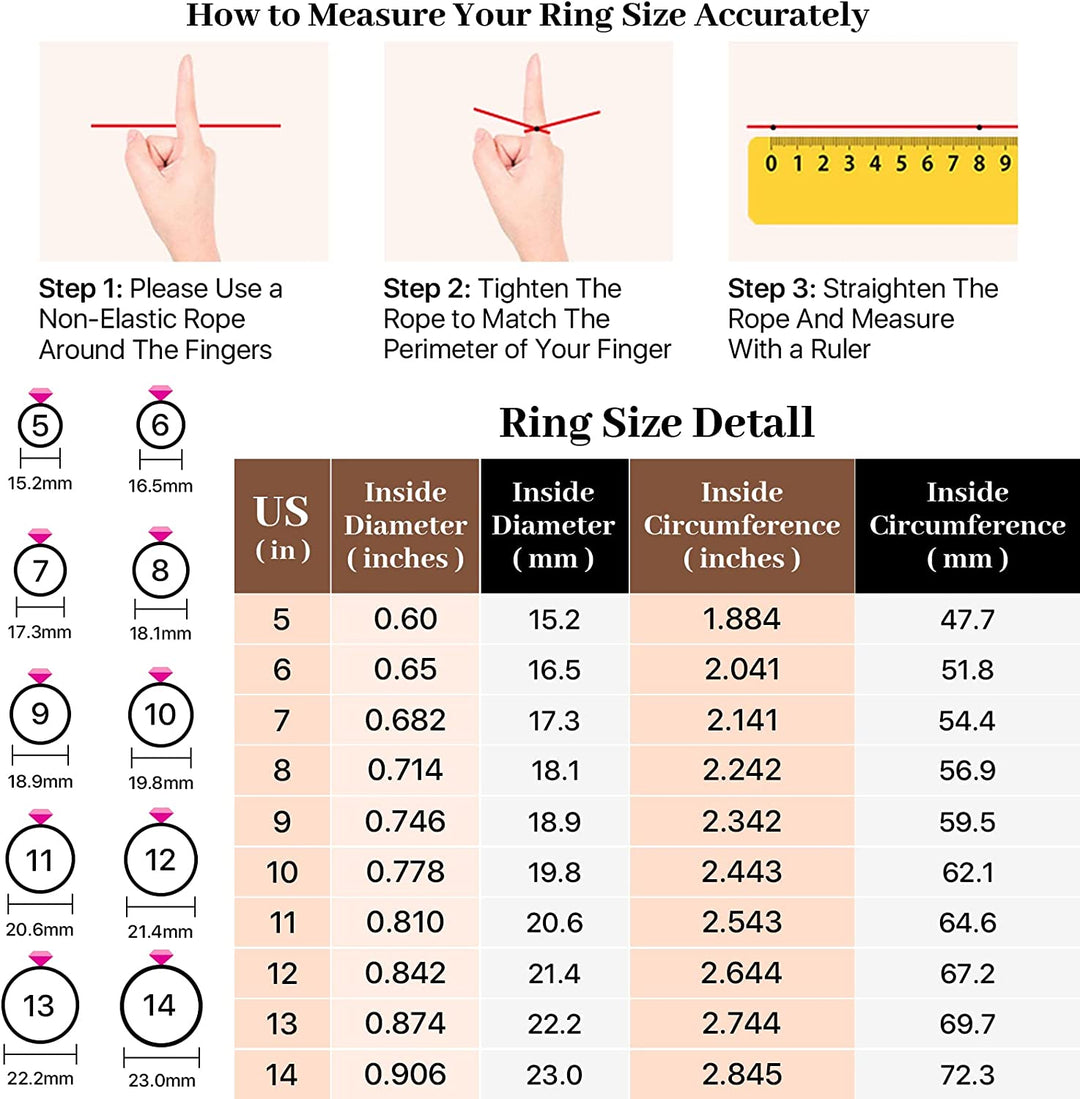 8Mm Moon Star Sun Statement Ring Stainless Steel Boho Jewelry for Women Men