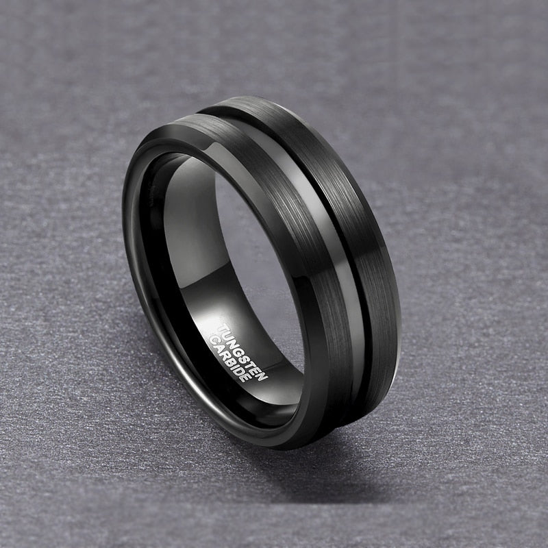Midnight Black/Silver Ring
