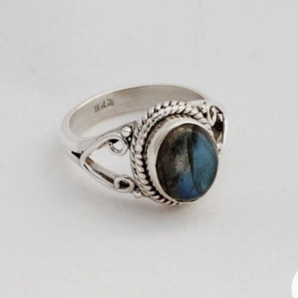 Lovely Labradorite Gemstone 925 Sterling Silver Handmade Ring Gift for Her C-773